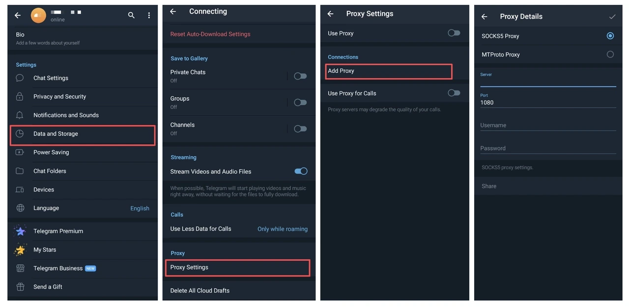 Full Step Set Telegram Proxy On Android
